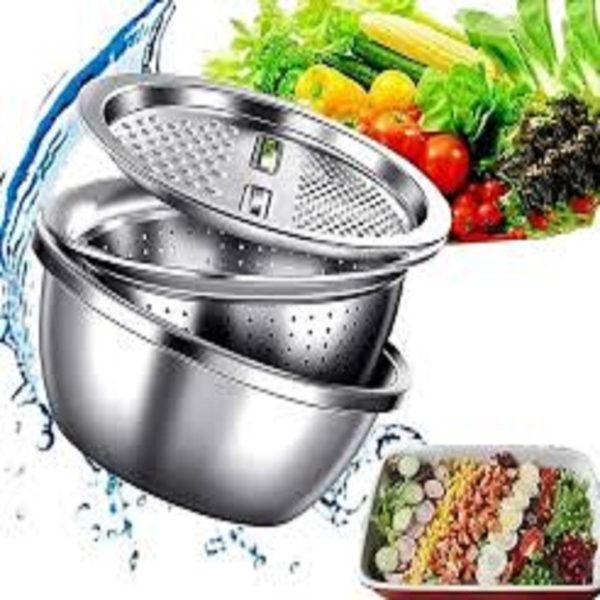 3 IN 1 VEGETABLE CUTTER WITH DRAIN BASKET - Image 2